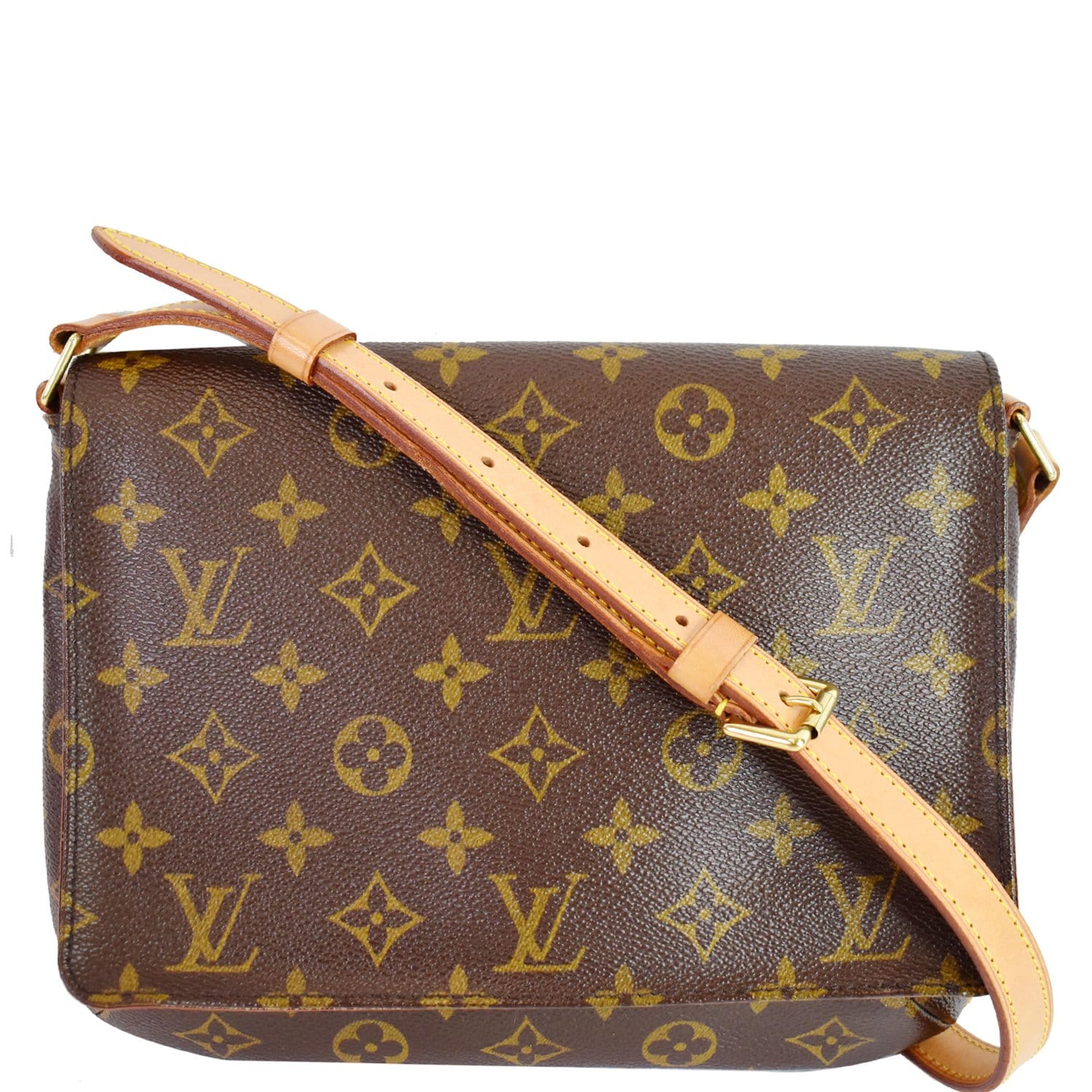 Louis Vuitton Musette Tango Brown Canvas Shoulder Bag (Pre-Owned)