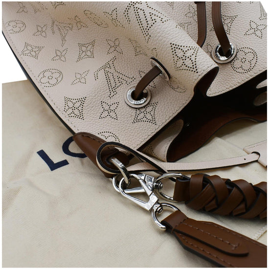 Louis Vuitton Light Grey Perforated Monogram Mahina Muria Silver