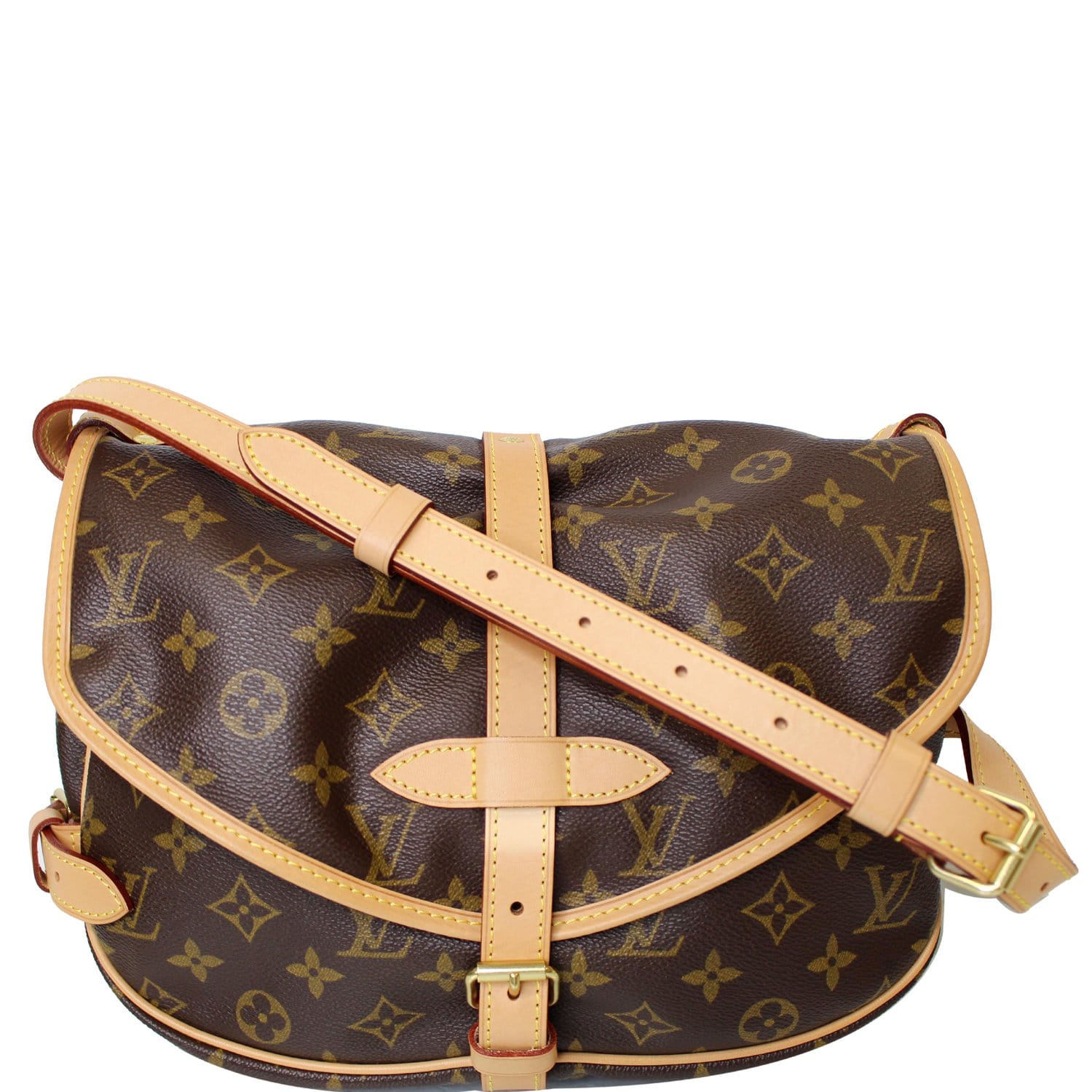 LOUIS VUITTON Saumur 30 Monogram Canvas Shoulder Bag Brown