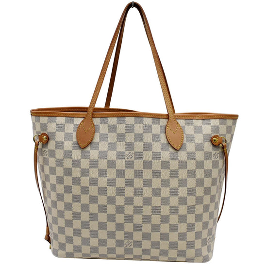 Louis Vuitton Neverfull Mm Rose Ballerine White Damier Azur Canvas Sho -  MyDesignerly