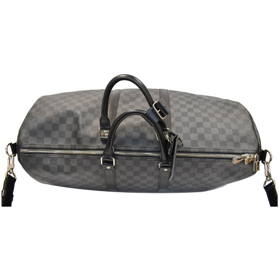 Louis Vuitton Keepall 55 Damier Graphite Bandouliere Travel Bag LV-0921N-0012