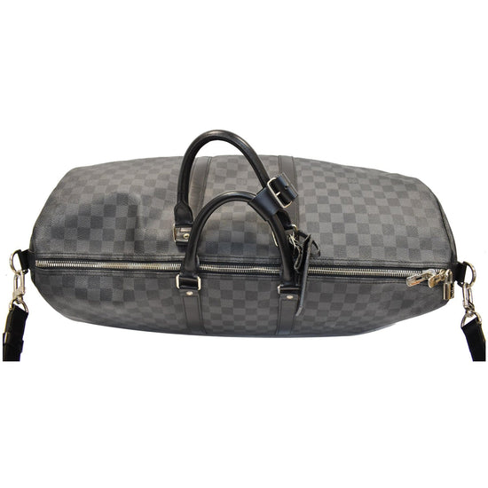 Louis Vuitton Damier Graphite Keepall Bandouliere 55 Duffle with Strap  9lk822s