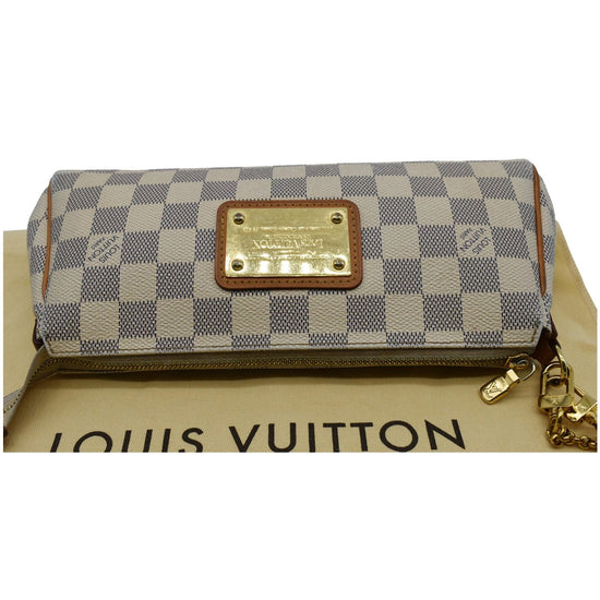 Louis Vuitton Damier Azur Pochette Eva Crossbody White Chain ref.293752 -  Joli Closet