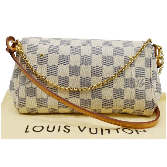 Louis Vuitton Damier Azur Favorite PM Crossbody Flap Bag Leather