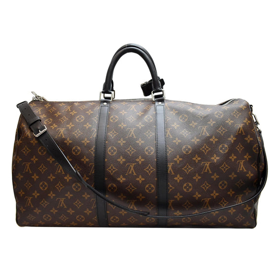 Louis Vuitton Keepall Bandouliere Monogram Macassar (Without Accessories)  55 Brown/Black in Canvas/Leather with Silver-tone - US