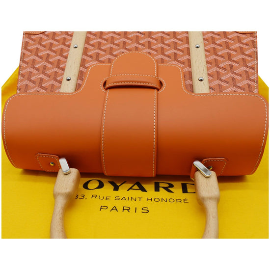 Goyard Orange Coated Canvas and Leather MM Saigon Top Handle Bag