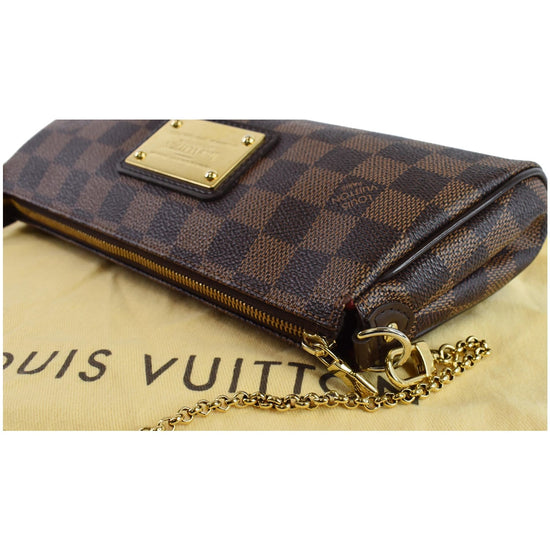 ❤ Louis Vuitton Eva Damier Ebene ❤ Crossbody Clutch Dust Bag 100