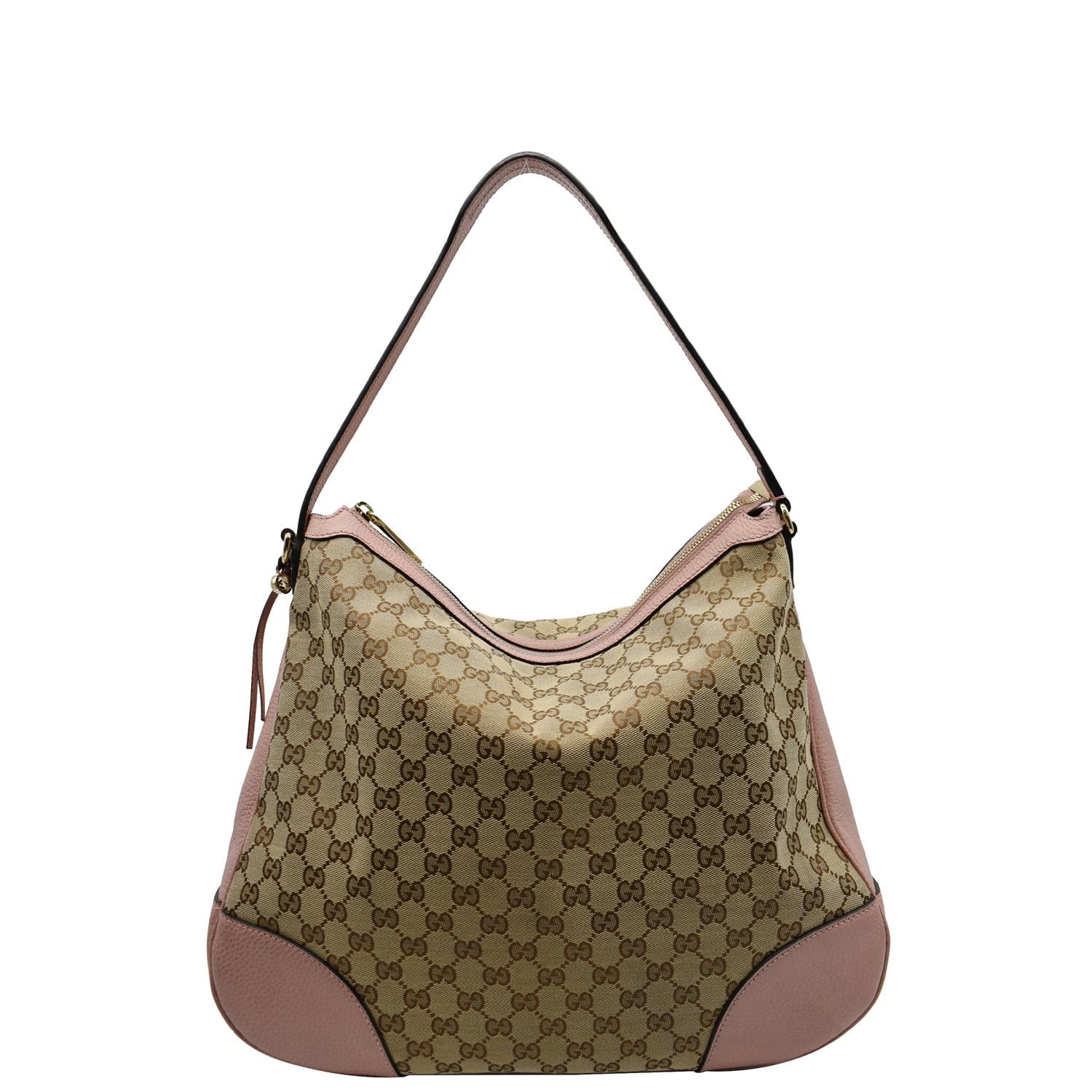 GUCCI Large Bree GG Canvas Hobo Bag Pink 449244