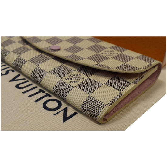 Louis Vuitton Neutrals, Pattern Print 2019 Damier Azur Porte-Trésor Étui Papier Wallet
