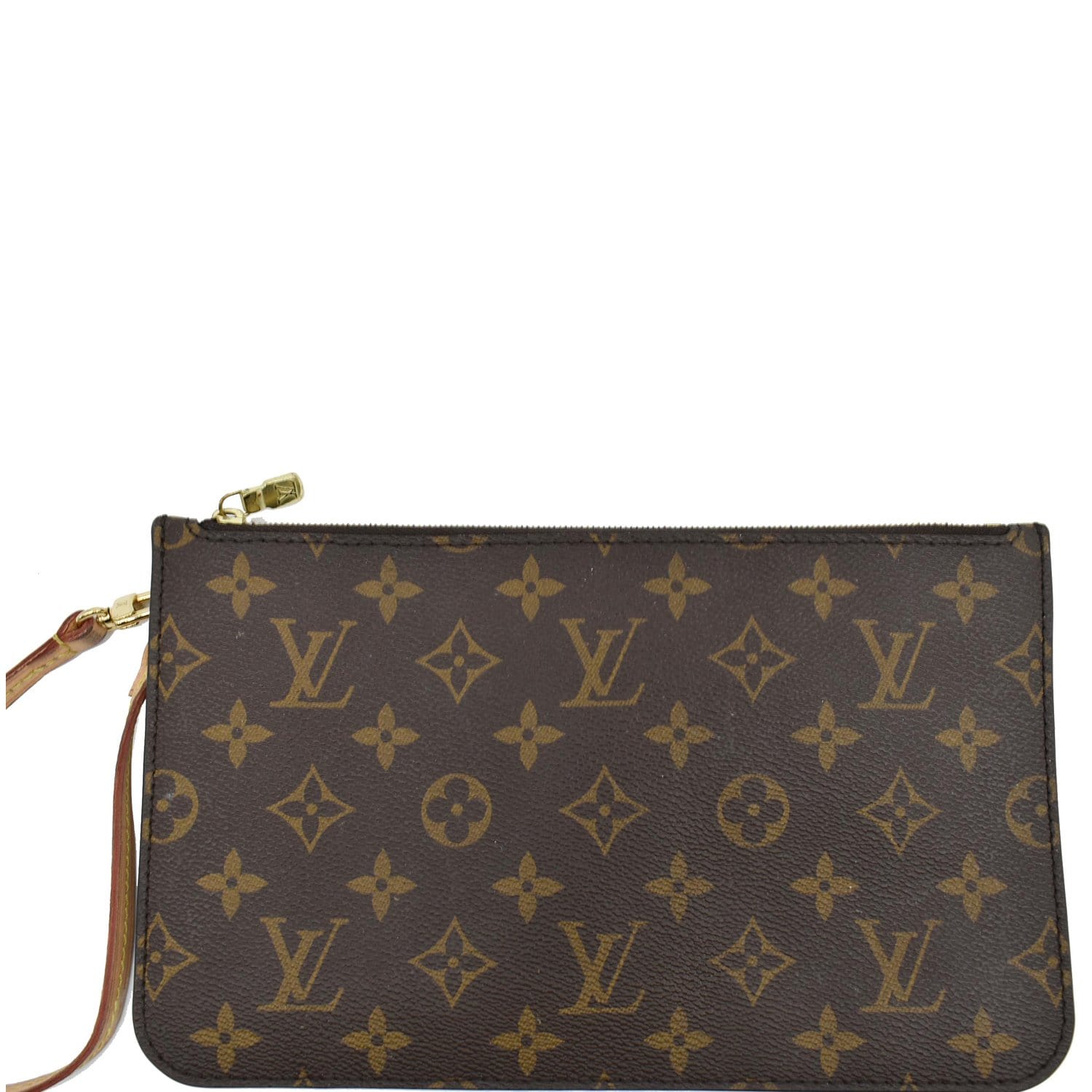 LOUIS VUITTON Pochette Wristlet Pouch Monogram Canvas Neverfull MM Bro