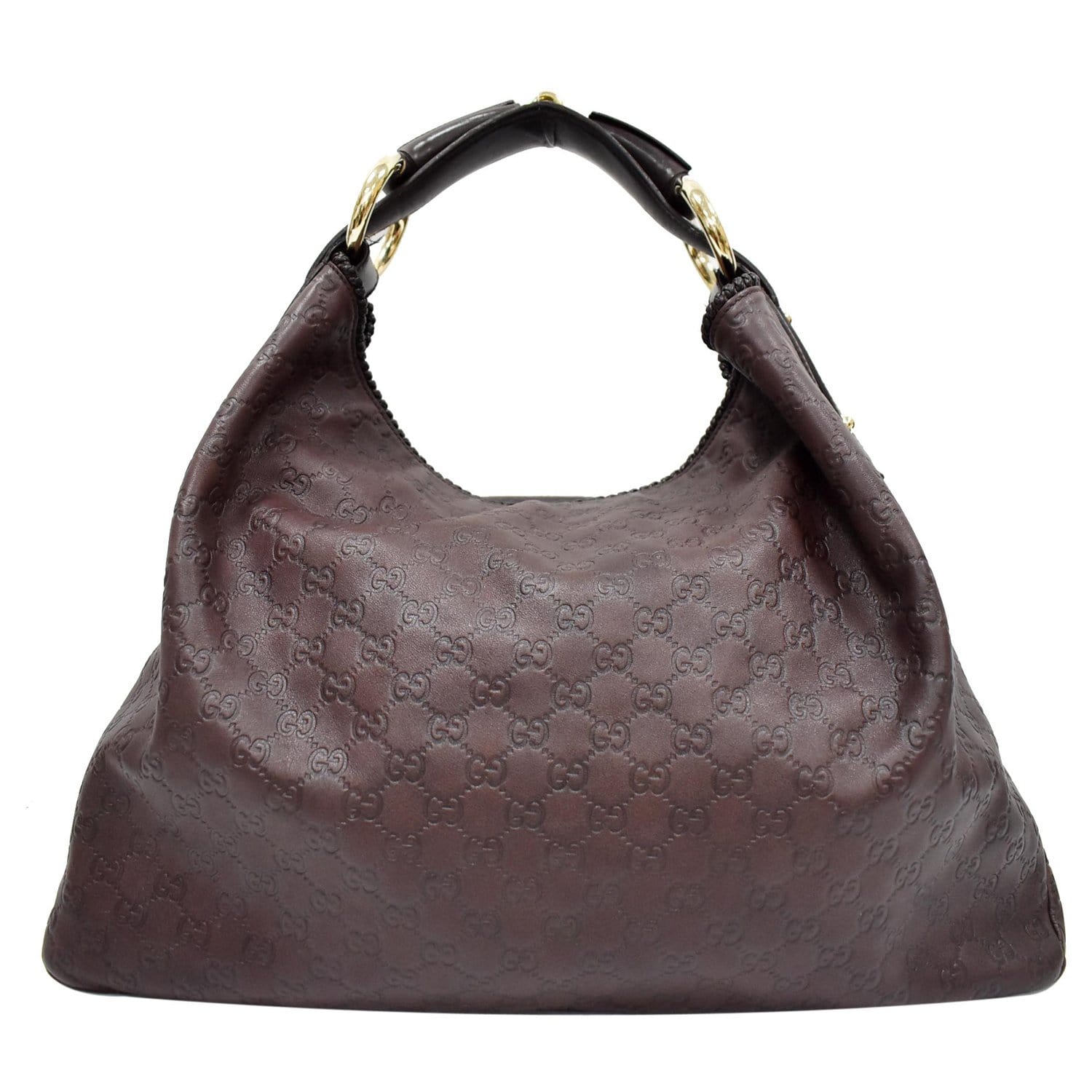 Gucci Horsebit Embossed Leather Shoulder Bag (SHG-96c9Qj) – LuxeDH