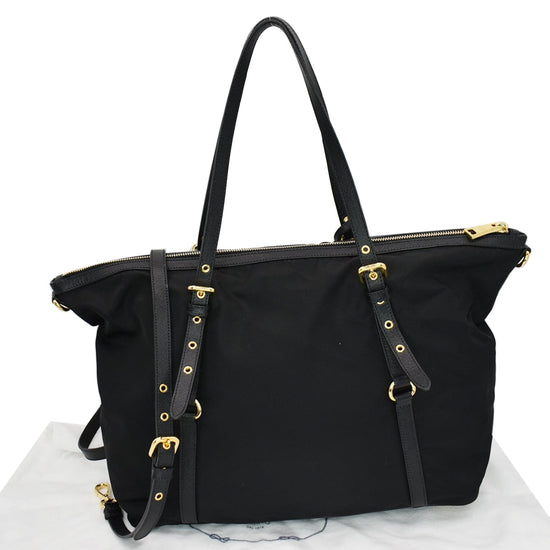 Prada Tote Bag Tessuto Saffiano Black in Nylon with Gold-tone - US