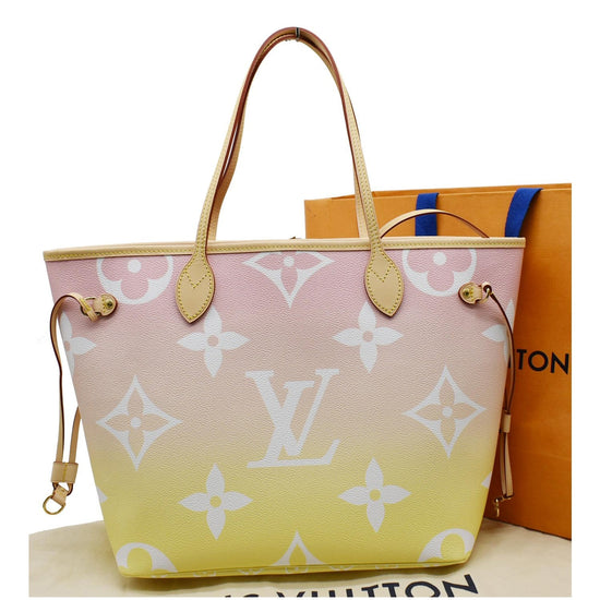 Louis Vuitton Pink & Yellow Monogram Giant By The Pool Neverfull MM, myGemma