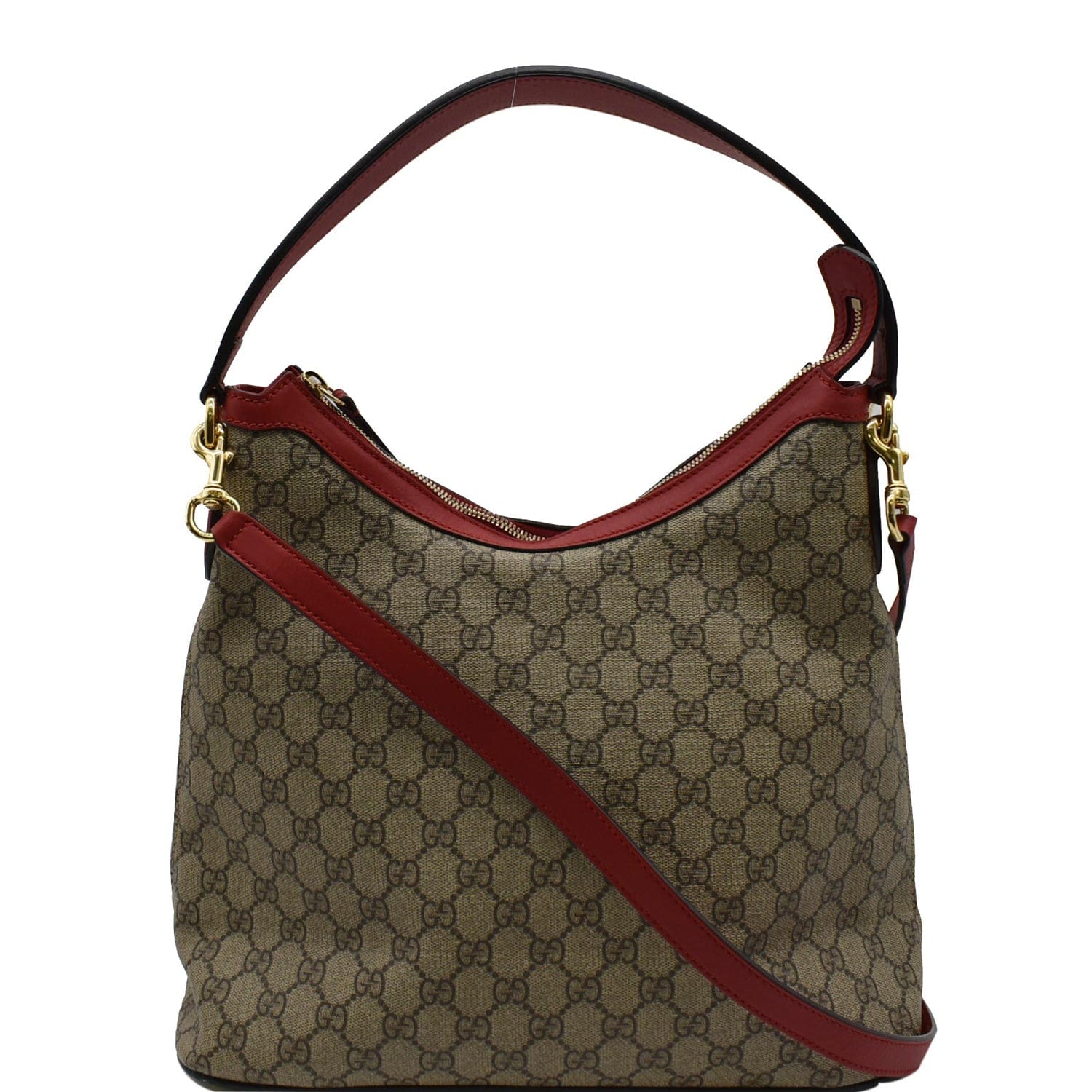 Gucci Beige/Brown GG Supreme Coated Canvas and Leather Linea A Hobo