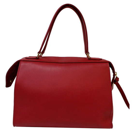 Celine Tan Leather Small Ring Satchel Celine