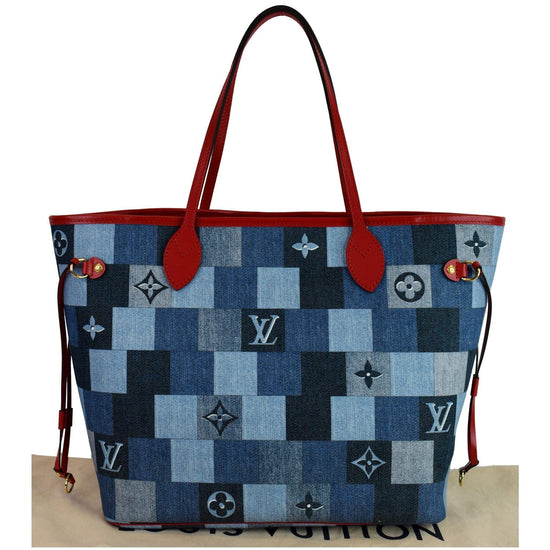 Louis Vuitton 2019 Monogram Denim Patchwork Neverfull MM - Blue Totes,  Handbags - LOU329169