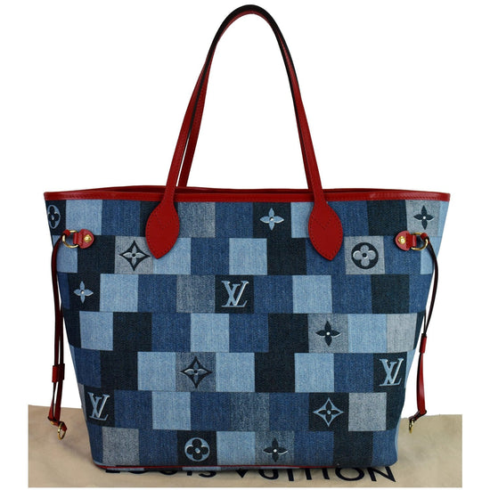 Louis Vuitton Neverfull Tote Damier and Monogram Patchwork Denim MM Blue  11472243