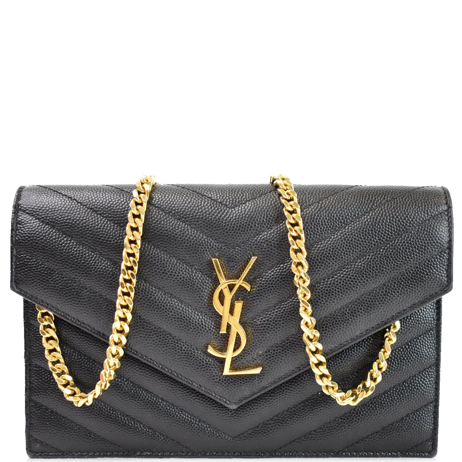 Saint Laurent Monogram Leather Chain Wallet