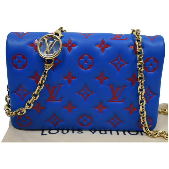 Louis Vuitton Turquoise Monogram Embossed Leather Pochette Coussin