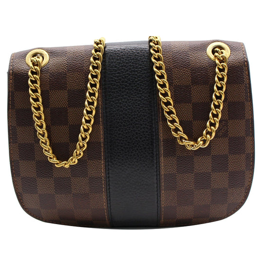 Louis Vuitton Wight Damier Ebene Chain Flap 1la422 Brown Coated Canvas Cross  Body Bag, Louis Vuitton