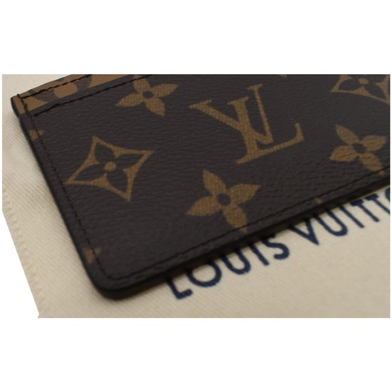 Louis Vuitton Card Holder Reverse Monogram Canvas Brown in Coated