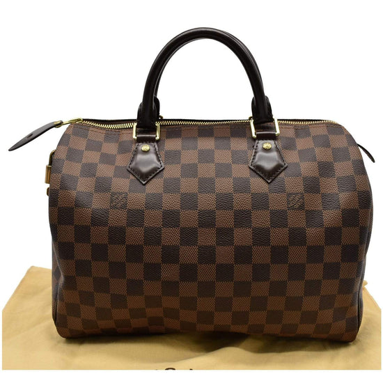 LOUIS VUITTON Speedy 30 Damier Ebene Satchel Bag Brown - Hot Deals