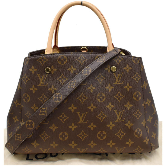 Louis Vuitton Montaigne MM Monogram Canvas Brown Leather ref