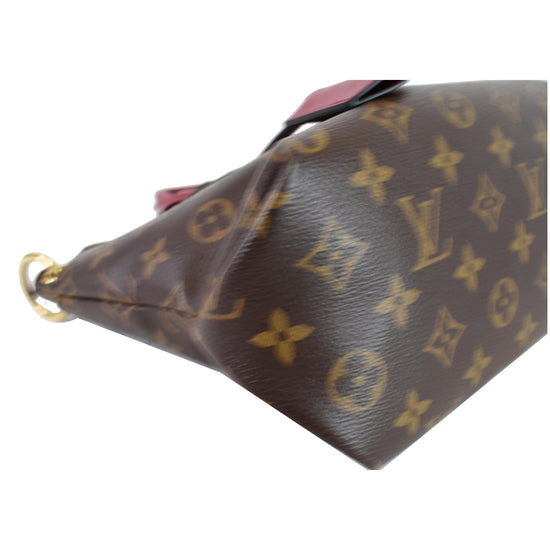 LOUIS VUITTON Flower Zipped PM Monogram Canvas Tote Bag Lie De Vin