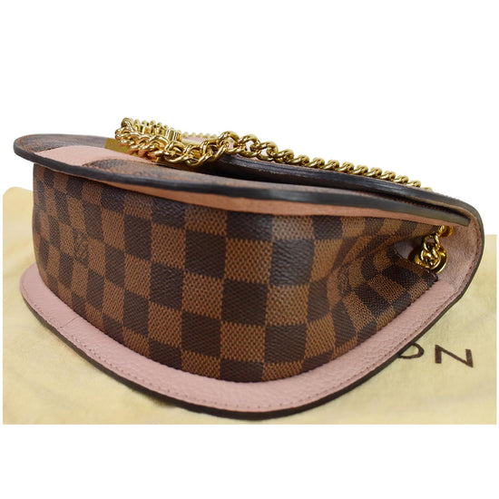 LOUIS VUITTON Damier Ebene Cuir Taurillon Wight Magnolia 816835