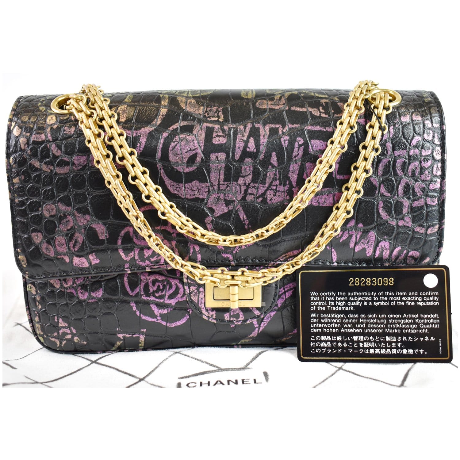Chanel Medium Classic Crocodile Double Flap Bag  Black Shoulder Bags  Handbags  CHA101297  The RealReal
