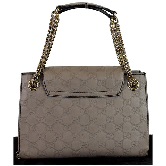 Gucci Grey Microguccissima Leather Emily Chain Crossbody QFB1AV6ZEB001