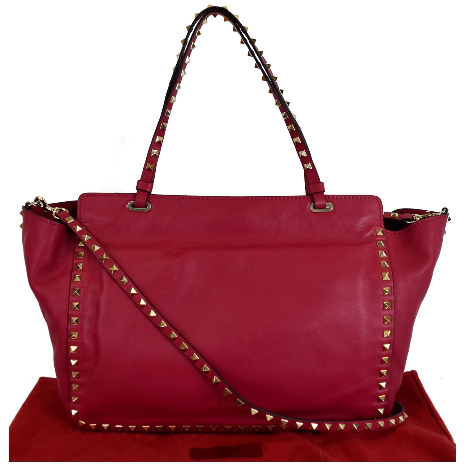 VALENTINO Rockstud Leather Medium Shoulder Bag Pink