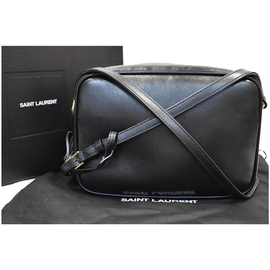 Saint Laurent Classic Monogram Crossbody Bag Printed Suede Medium Black