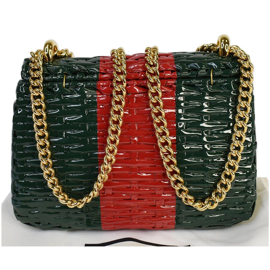 Gucci Wicker Linea Cestino Mini Web Shoulder Bag