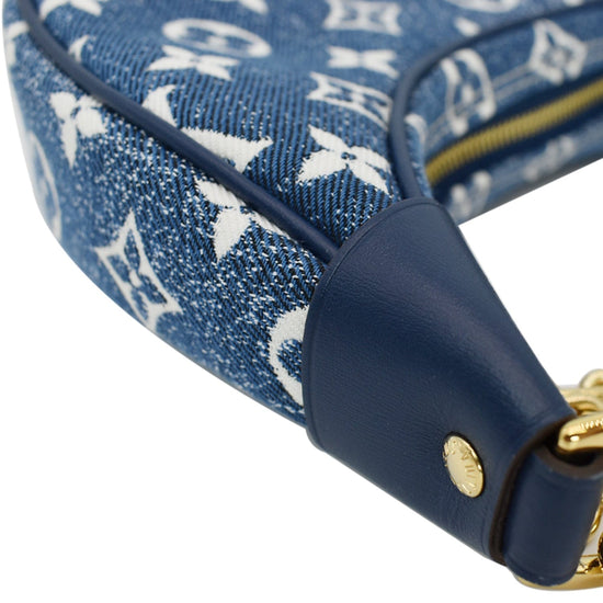 FWRD Renew Louis Vuitton Loop Monogram Jacquard Shoulder Bag in Blue