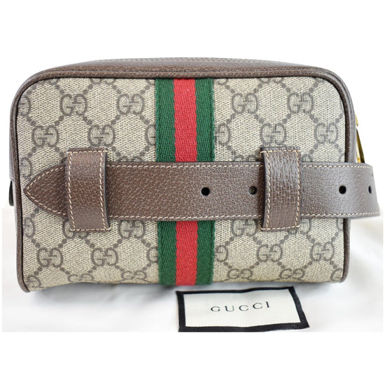 GUCCI Ophidia Small GG Supreme Canvas Web Belt Bag Brown 517076 - Fina