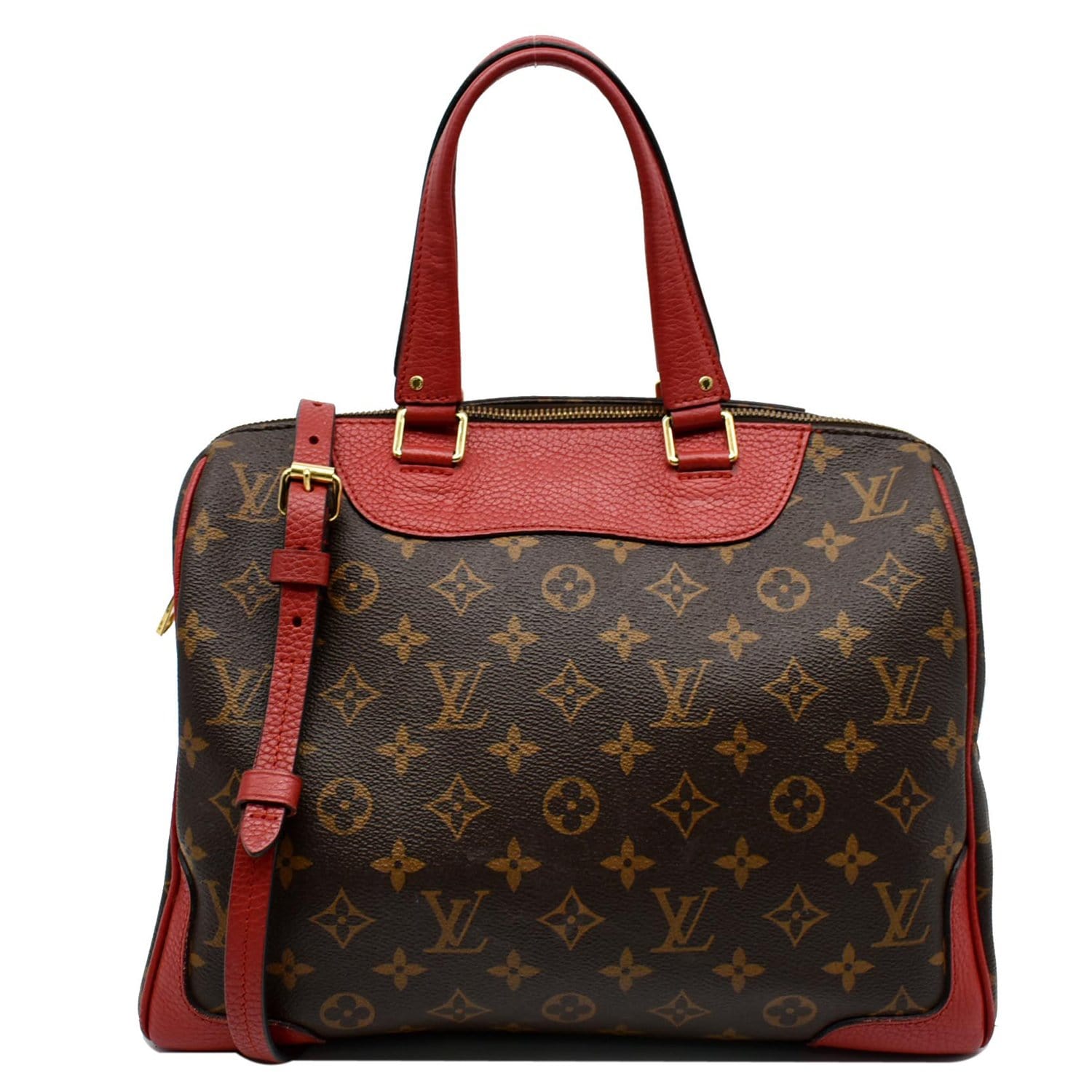 LOUIS VUITTON Retiro NM Monogram Canvas 2Way Shoulder Bag Red