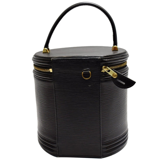 Louis Vuitton Epi Cannes Silver/Black M55316 Women's Leather Handbag