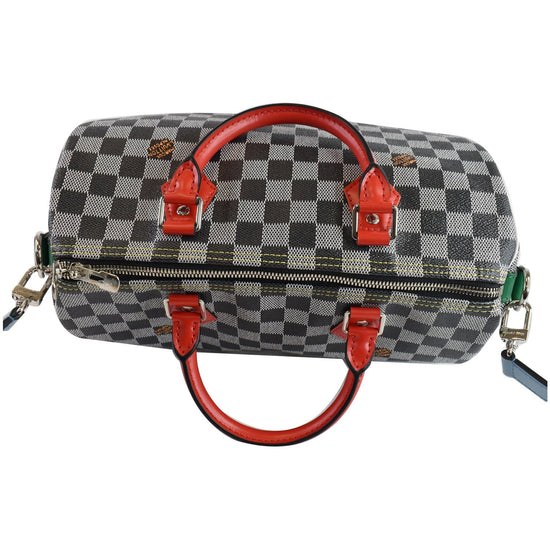 LOUIS VUITTON Damier Speedy Bandouliere 30 Black White 1296838