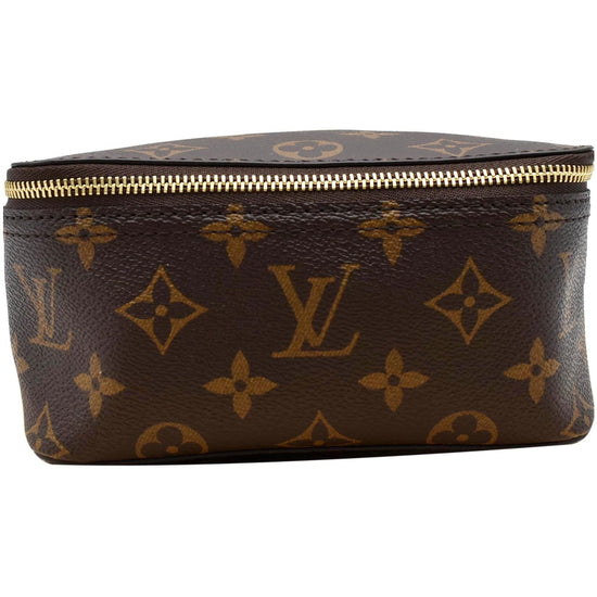 Louis Vuitton Brown Coated Canvas Monogram Top Zip Makeup Bag Bag