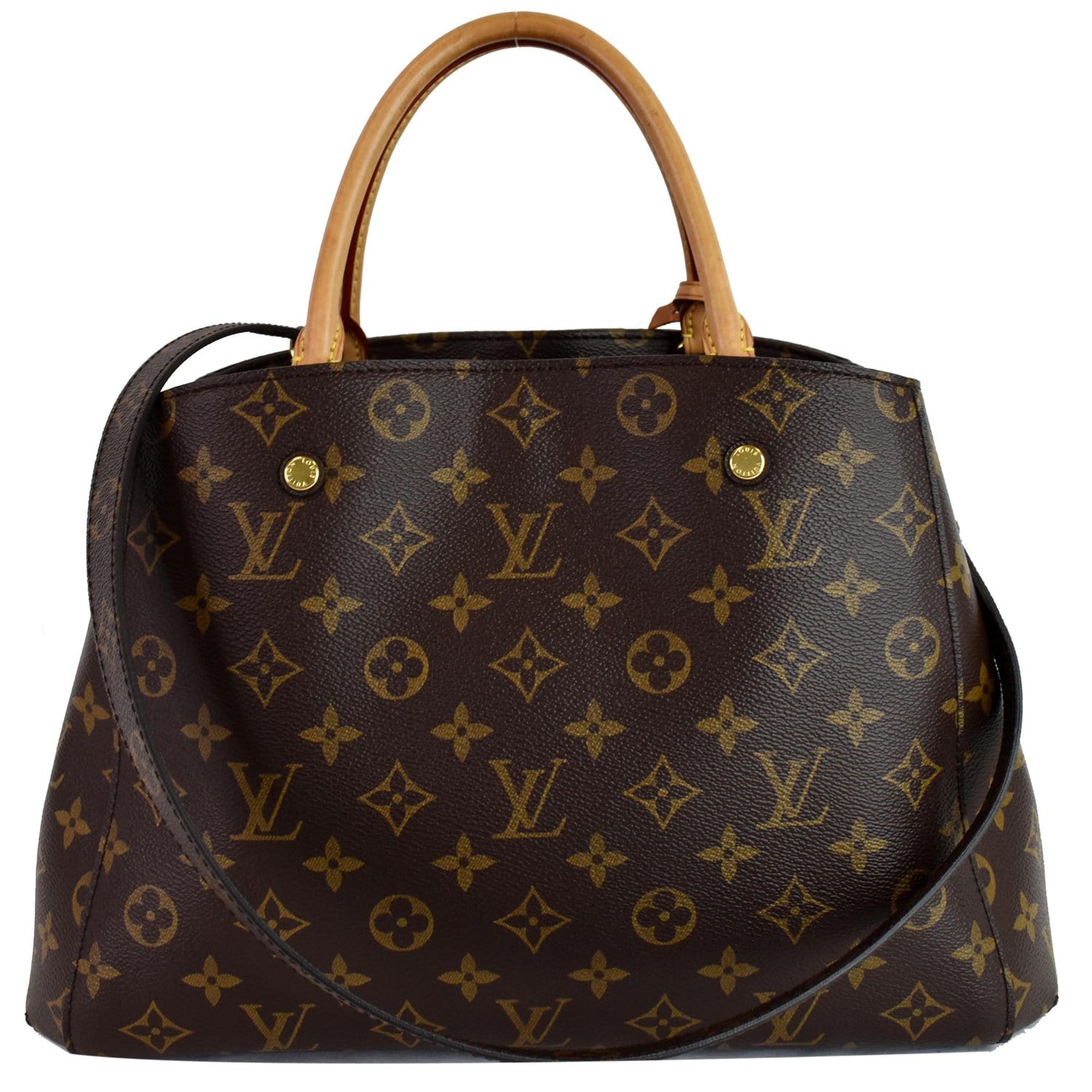 LOUIS VUITTON Montaigne MM Monogram Canvas Shoulder Bag Brown