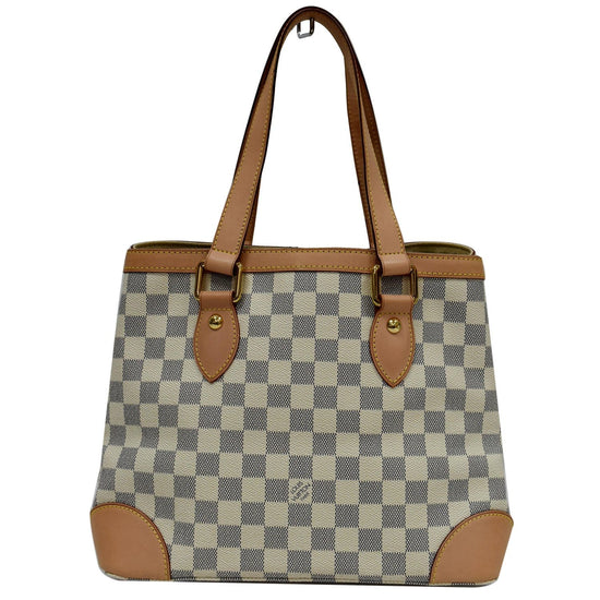 Louis Vuitton Damier Azur Hampstead PM Shoulder Tote Bag LV White