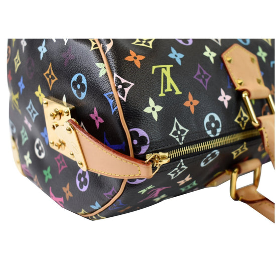 Louis Vuitton Multicolor Monogram Speedy 40 In black coated canvas Cloth  ref.949019 - Joli Closet