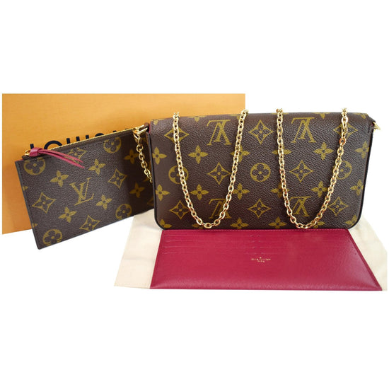 Auth Louis Vuitton Monogram Pochette Felicy M61276 Women's Chain/Shoulder  Wallet