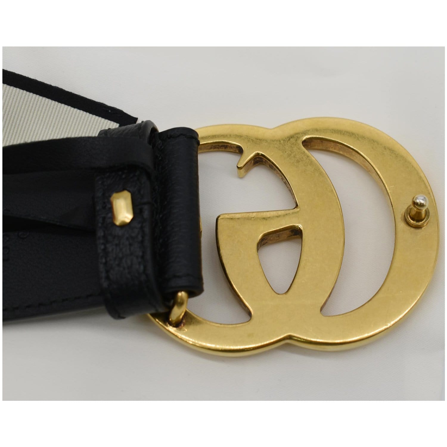 GUCCI Wide Double G Buckle Black 406831 75.30