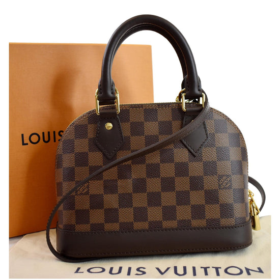 Alma bb handbag Louis Vuitton Brown in Cotton - 24347264