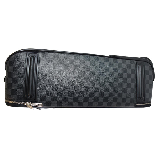Louis Vuitton Pegase 55 Damier Graphite Canvas Black Leather ref.565599 -  Joli Closet