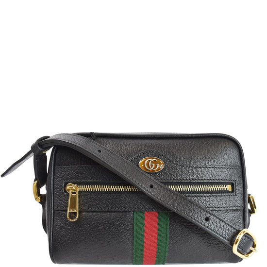 Gucci Ophidia Mini GG Web Leather Crossbody Bag Black