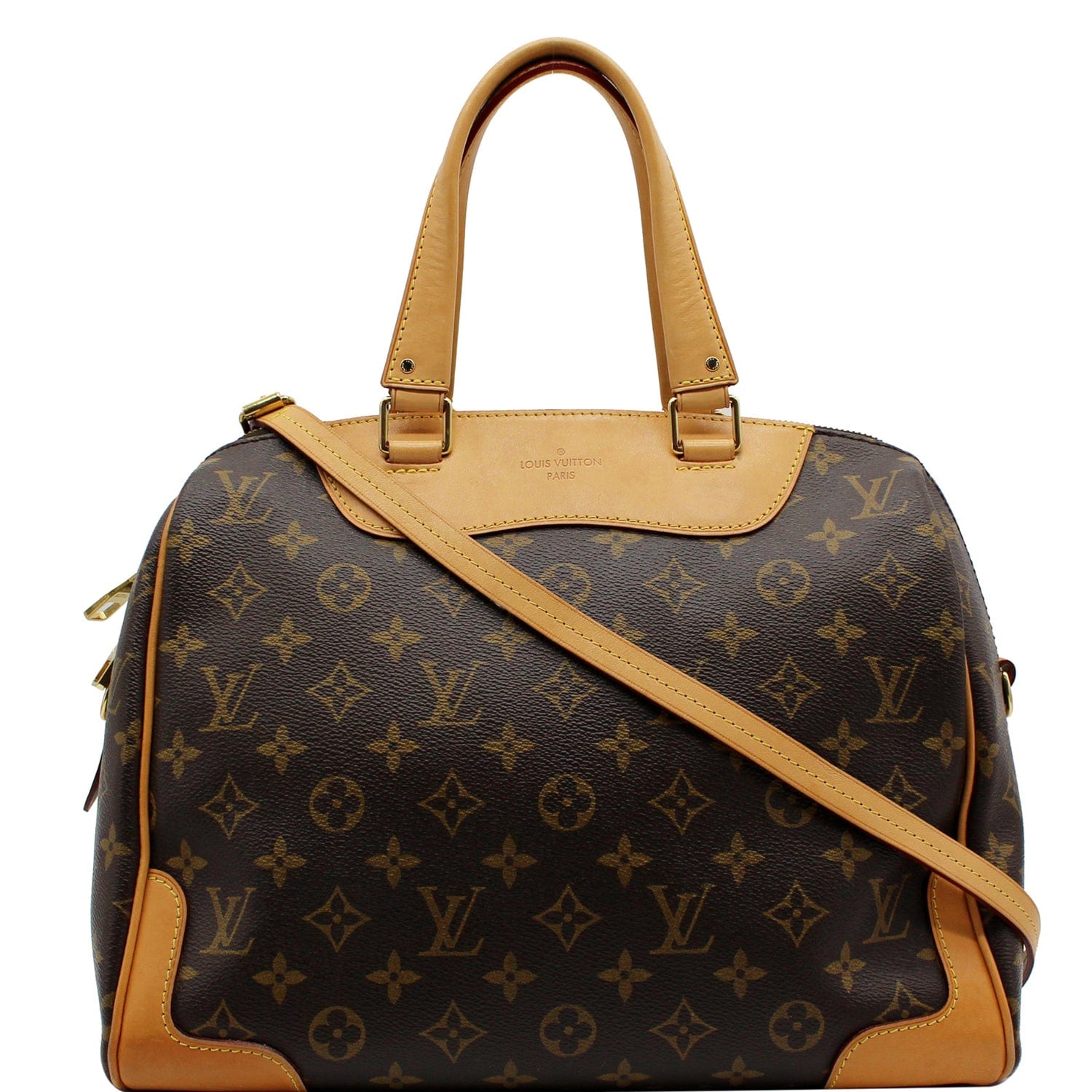 LOUIS VUITTON Monogram Black Brown Retiro Speedy Shoulder Bag Strap  Authentic LV