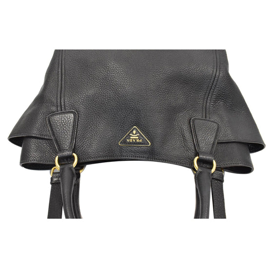 Authentic Prada Borsello Vitello City Nero Clutch Bag 2VF007 Black Leather  F/S